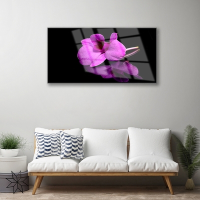 Tableaux sur verre Fleur floral rose