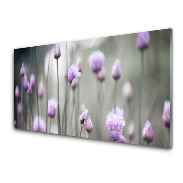 Tableaux sur verre Fleurs floral rose gris