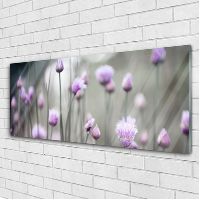 Tableaux sur verre Fleurs floral rose gris