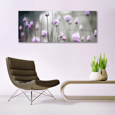 Tableaux sur verre Fleurs floral rose gris