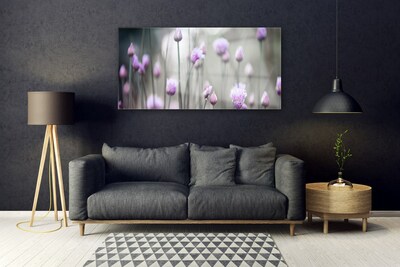 Tableaux sur verre Fleurs floral rose gris