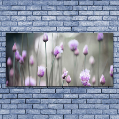 Tableaux sur verre Fleurs floral rose gris