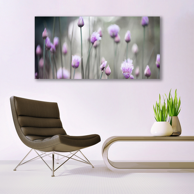 Tableaux sur verre Fleurs floral rose gris