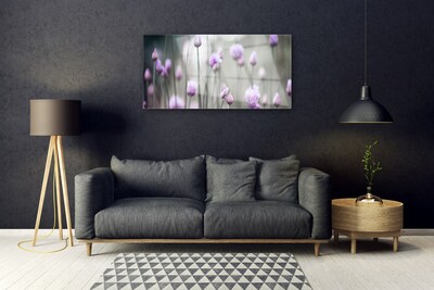 Tableaux sur verre Fleurs floral rose gris