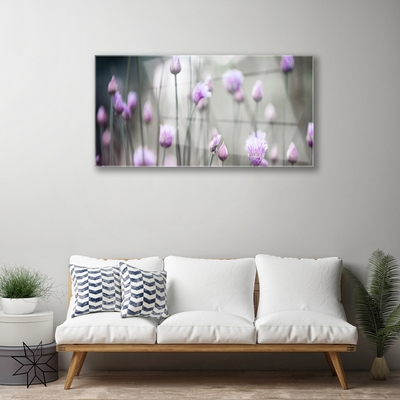 Tableaux sur verre Fleurs floral rose gris