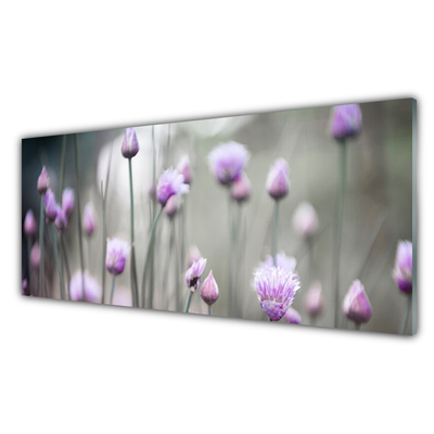 Tableaux sur verre Fleurs floral rose gris