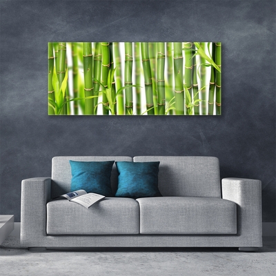 Tableaux sur verre Bambou floral vert