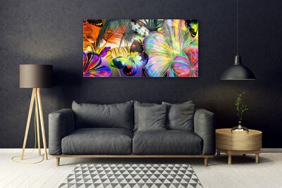 Tableaux sur verre Abstrait art multicolore