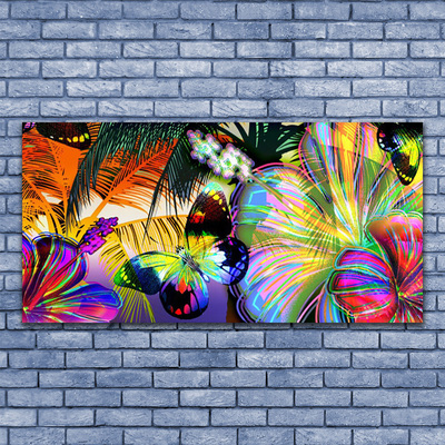 Tableaux sur verre Abstrait art multicolore