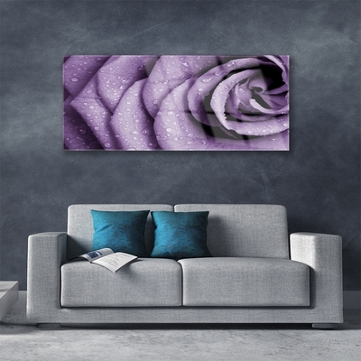 Tableaux sur verre Rose floral violet