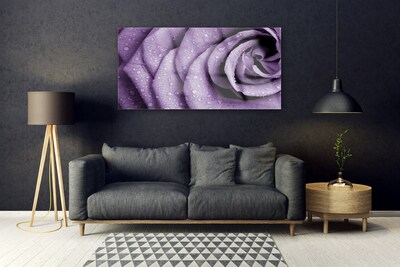 Tableaux sur verre Rose floral violet