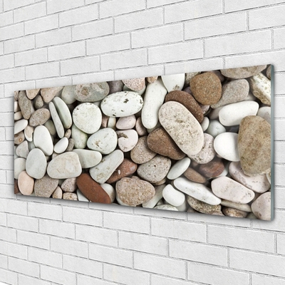 Tableaux sur verre Pierres art blanc gris brun