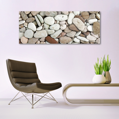 Tableaux sur verre Pierres art blanc gris brun