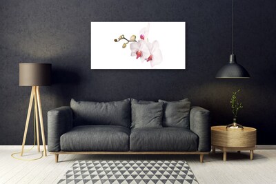 Tableaux sur verre Fleurs floral rose blanc