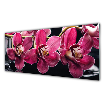 Tableaux sur verre Fleurs floral rouge