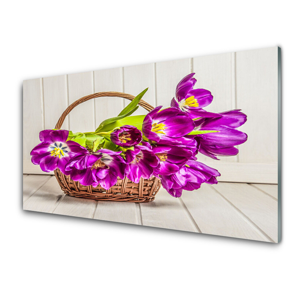 Tableaux sur verre Fleurs floral rose