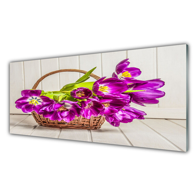 Tableaux sur verre Fleurs floral rose