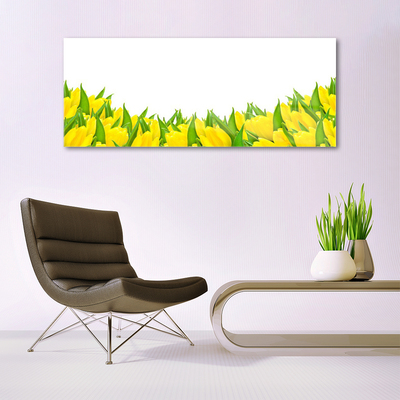 Tableaux sur verre Fleurs floral jaune