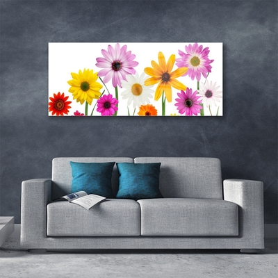 Tableaux sur verre Fleurs floral multicolore