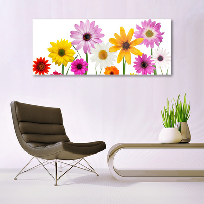 Tableaux sur verre Fleurs floral multicolore