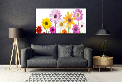 Tableaux sur verre Fleurs floral multicolore