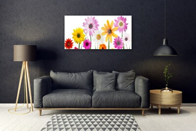 Tableaux sur verre Fleurs floral multicolore