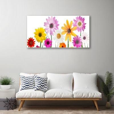 Tableaux sur verre Fleurs floral multicolore