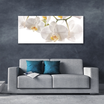 Tableaux sur verre Fleurs floral blanc