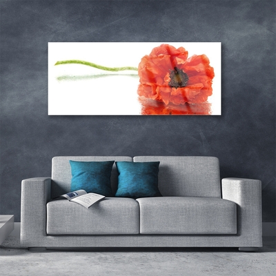 Tableaux sur verre Fleur floral rouge