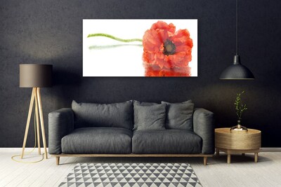 Tableaux sur verre Fleur floral rouge