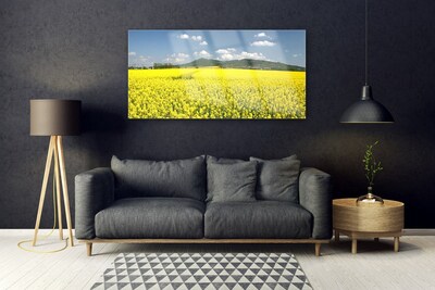 Tableaux sur verre Prairie nature jaune