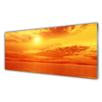 Tableaux sur verre Mer soleil paysage jaune