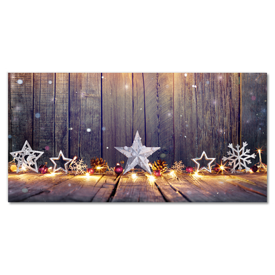 Image sur verre Tableau Décorations de Noël Lumières étoiles