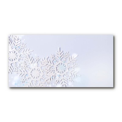 Image sur verre Tableau Les flocons de neige d'hiver de neige
