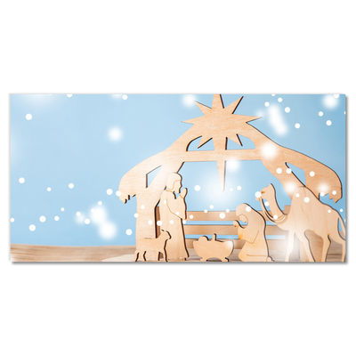 Image sur verre Tableau Stable Noël d'hiver