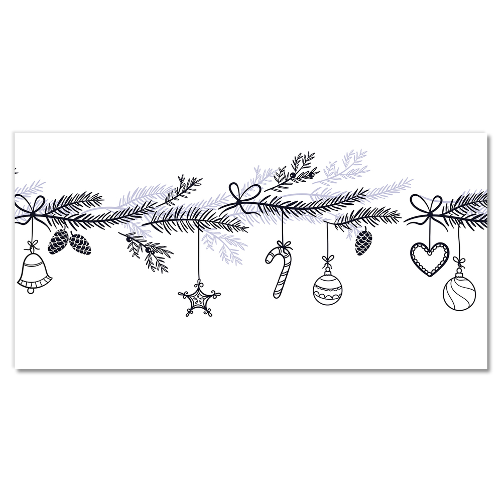 Tulup Horloge Verre Noël 30x60cm Salon Design Mur - Blanc - Cadeaux de