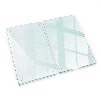 Protège plaque de cuisson double en verre transparente