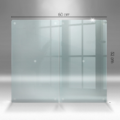 Protège plaque de cuisson double en verre transparente