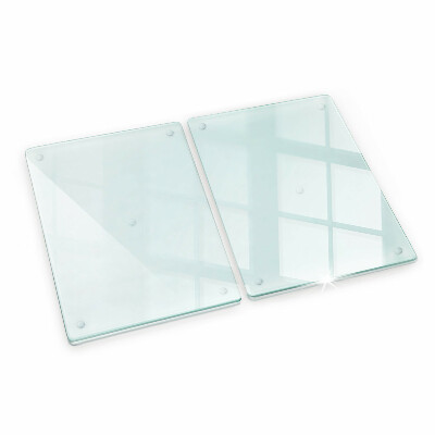 Protège plaque de cuisson double en verre transparente