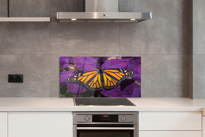 Crédences de cuisine en verre Fleurs papillon coloré