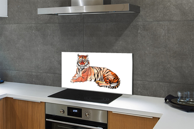 Crédences de cuisine en verre Tigre peint