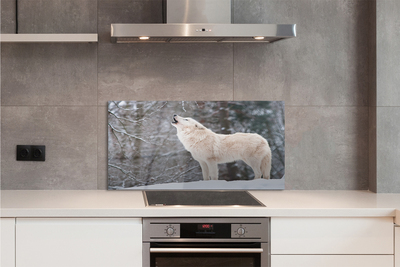 Crédences de cuisine en verre Loup forêt d'hiver