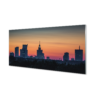 Crédences de cuisine en verre Panorama sunset de varsovie