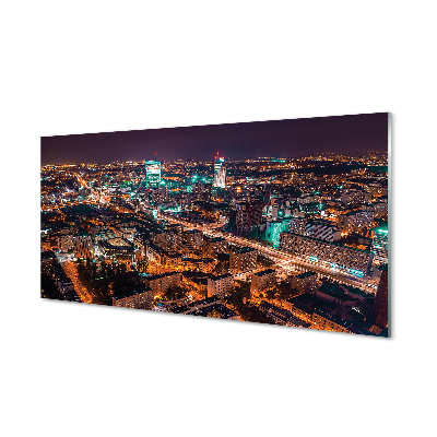 Crédences de cuisine en verre Varsovie ville panorama nocturne