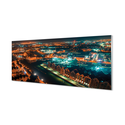 Crédences de cuisine en verre Panorama de nuit gdańsk rivière