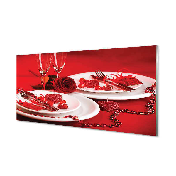 Crédences de cuisine en verre Lunettes de coeur rose