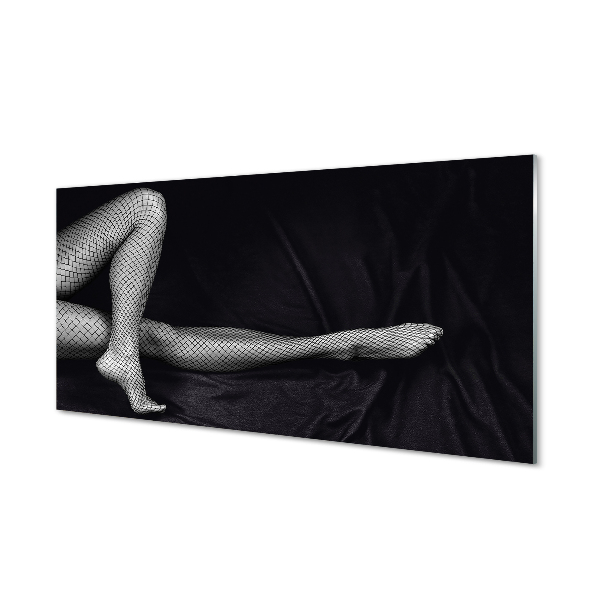 Crédences de cuisine en verre Jambes résilles noir et blanc