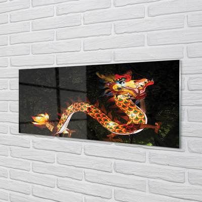 Crédences de cuisine en verre Dragon japonais illuminé