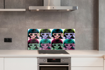Crédences de cuisine en verre Cheveux féminins lunettes de couleur