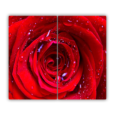 Protège Plaque en verre Fleur rose